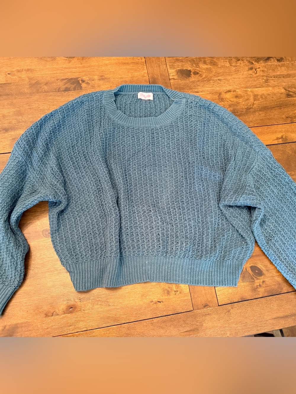 Pink Lily green Ribbed Knit Pullover (oversized)